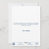 ブルー&ホワイトクリスマスツリービジネスホリデーカード シーズンカード (裏面)