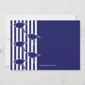 ブルー&ホワイトグラッドハッツ卒業招待状 招待状 (裏面)