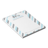 ブルー,ホワイトグレーストライプゾウ – アドバイス ノートパッド (アングル)