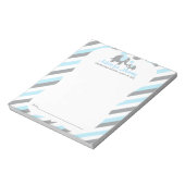 ブルー,ホワイトグレーストライプゾウ – アドバイス ノートパッド (回転)