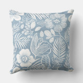 ブルー&ホワイトコーストフローラ装飾用クッション クッション (裏面)