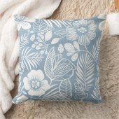 ブルー&ホワイトコーストフローラ装飾用クッション クッション (ブランケット)