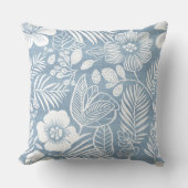 ブルー&ホワイトコーストフローラ装飾用クッション クッション (正面)