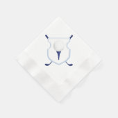 ブルー&ホワイトゴルフクレスト、水色ゴルフパーティー 縁ありカクテルナプキン (角)