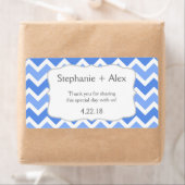 ブルー&ホワイトシェブロンのウォーターカスタマイズボトル – it! ラベル (インサイチュ)