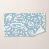 ブルー&ホワイトシックチータヒョウアニマルプリント バスタオルセット (ハンドタオル)