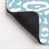 ブルー&ホワイトシックチータヒョウアニマルプリント マウスパッド (コーナー)