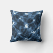 ブルー&ホワイトシボリサークル絞り染めモノグラム名 クッション (裏面)