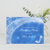 ブルー&ホワイトシンデレラスパークルハイヒールパーティー 招待状 (スタンド正面)