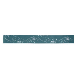 ブルー&ホワイトステイリクリスメリーマスサテンリボン サテンリボン