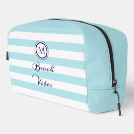 ブルー&ホワイトストライプのビーチビブモノグラムのス ドップキット