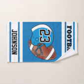 ブルー&ホワイトストライプサッカージャージー ハンドタオル (ハンドタオル)