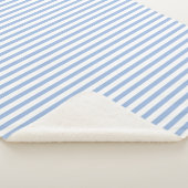 ブルー&ホワイトストライプビーチハウス シェルパブランケット (3/4)