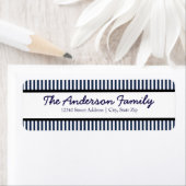 ブルー&ホワイトストライプ差出人住所ラベル ラベル (インサイチュ)