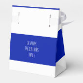 ブルー&ホワイトストライプ文字カスタムハッピーハヌカー フェイバーボックス (裏面サイド)