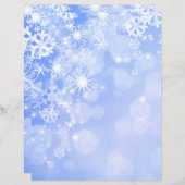 ブルー&ホワイトスノーフレークススクラップブック紙 (正面/裏面)