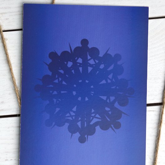 ブルー、ホワイトスノーフレーク&トナカイ、会社のロゴ 招待状