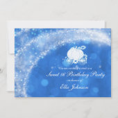 ブルー&ホワイトスパークルエレガントブライダルシャワーパーティー 招待状 (正面)