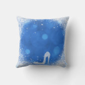 ブルー&ホワイトスパークルグラマー高ヒール靴 クッション (裏面)