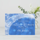 ブルー&ホワイトスパークルシンデレラスウィート16パーティー 招待状 (スタンド正面)