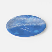 ブルー&ホワイトスパークルシンデレラニーイベントパーティー ペーパープレート (アングル)