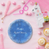 ブルー&ホワイトスパークルシンデレラニーイベントパーティー ペーパープレート (パーティー)