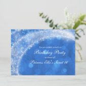 ブルー&ホワイトスパークルシンデレラニーイベントパーティー 招待状 (スタンド正面)