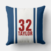 ブルー&ホワイトスポーストライプのツジャージ装飾用クッション クッション (裏面)