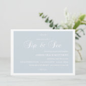 ブルー&ホワイトダマスクSipと参照招待状 招待状 (スタンド正面)