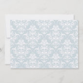 ブルー&ホワイトダマスクSipと参照招待状 招待状 (裏面)