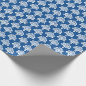 ブルー |ホワイトダマスコラッピング紙 ラッピングペーパー (角)