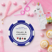 ブルー&ホワイトトランプのポーカーチップラスベガス結婚ズ ペーパープレート (パーティー)