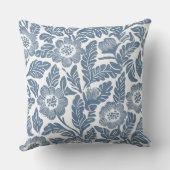 ブルー&ホワイトハンプトンフローラ装飾用クッション クッション (裏面)