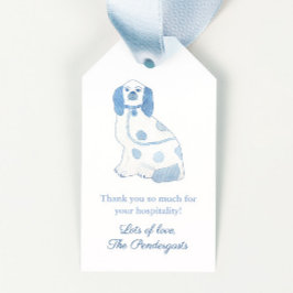 ブルー&ホワイトハーススパニエル犬陶芸ドッグホステス ギフトタグ