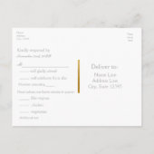 ブルー&ホワイトバビーズブレスウェディングRSVPカード インビテーションポストカード (裏面)