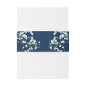 ブルー&ホワイトバビーズブレスフローラエレガントな結婚式 招待状ベリーバンド (裏面例)