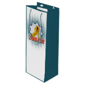 ブルー&ホワイトバブルありがとう！ ワインギフトバッグ (正面アングル)