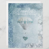 ブルー&ホワイトバルーンシャビースクラップブック紙 (正面/裏面)