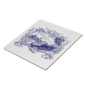 ブルー&ホワイトバロックのロココカルトゥーシュ城 タイル (側面)