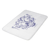 ブルー&ホワイトバロックのロココマーメイド バスマット (アングル)