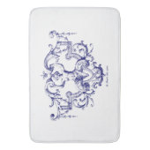 ブルー&ホワイトバロックのロココマーメイド バスマット (正面縦)