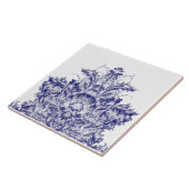 ブルー&ホワイトバロックRococo Rocailleシェルフリーズ タイル (側面)