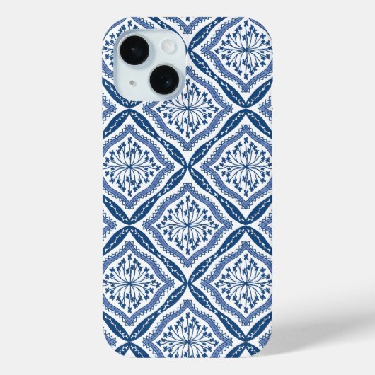 ブルー&ホワイトパターン iPhoneケース Case-Mate iPhoneケース (裏面)
