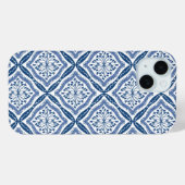 ブルー&ホワイトパターン iPhoneケース Case-Mate iPhoneケース (裏面 (横))