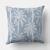 ブルー&ホワイトパームツリー装飾用クッション クッション (裏面)