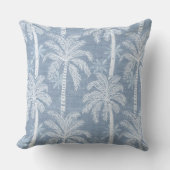 ブルー&ホワイトパームツリー装飾用クッション クッション (正面)