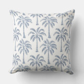 ブルー&ホワイトパームツリー装飾用クッション クッション (正面)