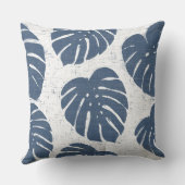 ブルー&ホワイトパーム葉装飾用クッション クッション (裏面)