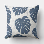 ブルー&ホワイトパーム葉装飾用クッション クッション (正面)