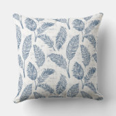 ブルー&ホワイトパーム葉装飾用クッション クッション (裏面)